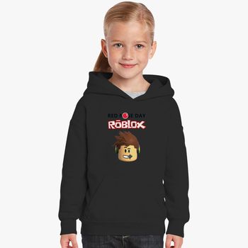 Roblox Red Nose Day Kids Hoodie Kidozi Com - black and red hoodie roblox