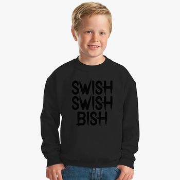 Swish Swish Bish Black Kids Sweatshirt Kidozicom - 