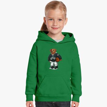 polo bear hoodie green