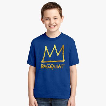 crumpled Influential local BASQUIAT Crown Limited Edition Youth T-shirt | Kidozi.com