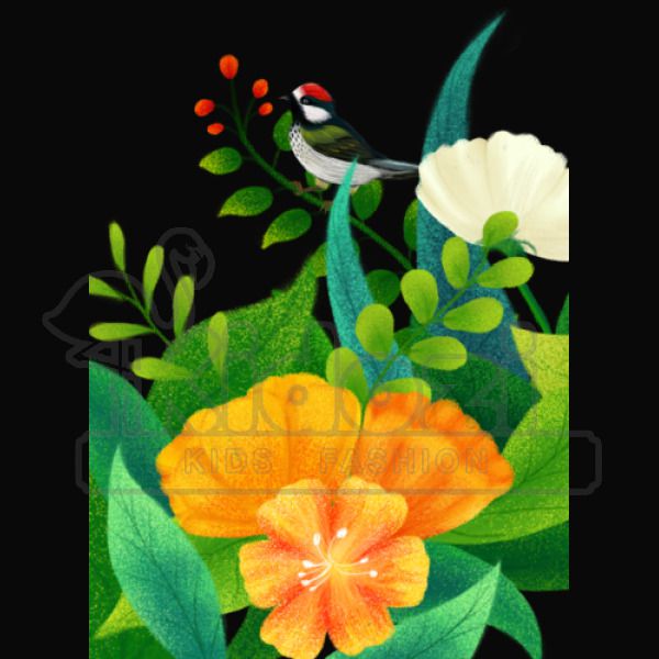 Cute Bird Plant Flowers Illustration Kids Hoodie Kidozi Com - floral ashley merch roblox