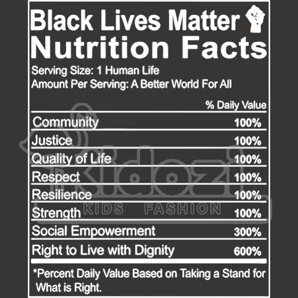 Black Lives Matter Nutrition Facts Kids Hoodie Kidozi Com