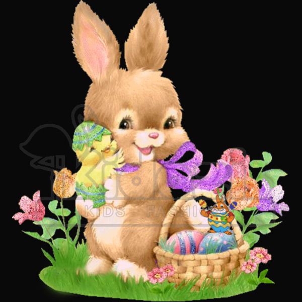 Happy Easter Bunny Rabbit Eggs Flowers Kids Hoodie Kidozi Com