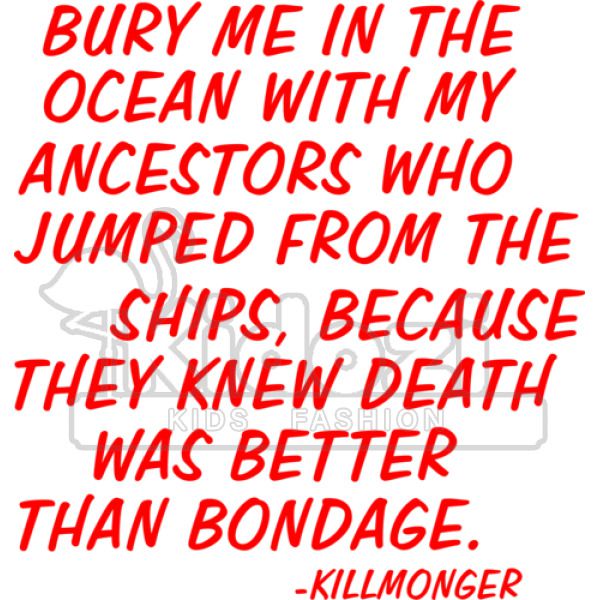 KILLMONGER QUOTE BURY ME IN THE OCEAN Kids Sweatshirt | Kidozi.com
