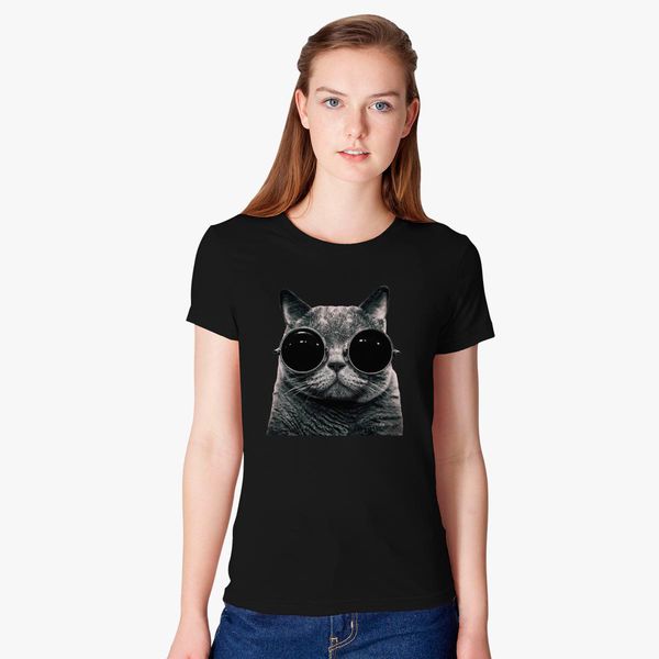 cat with sunglasses t shirt