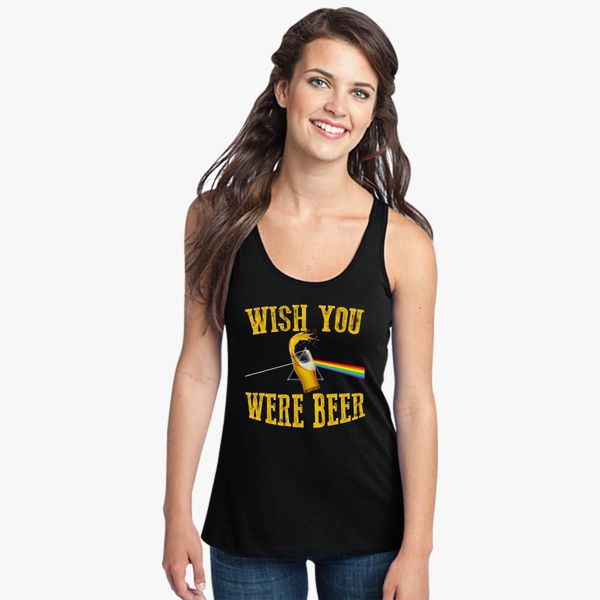 Womens Wish You Were Beer Racerback Tank Top #2002 