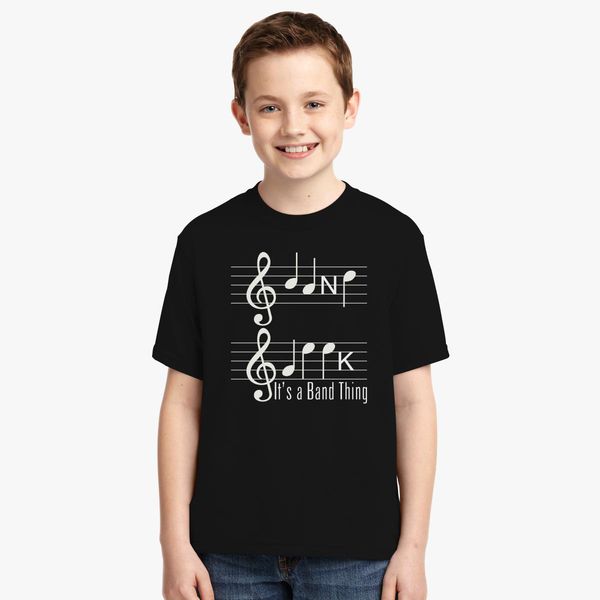 Bore Bærbar TVsæt Band Geek Music Notes Spelling Funny for Musicians Youth T-shirt | Kidozi