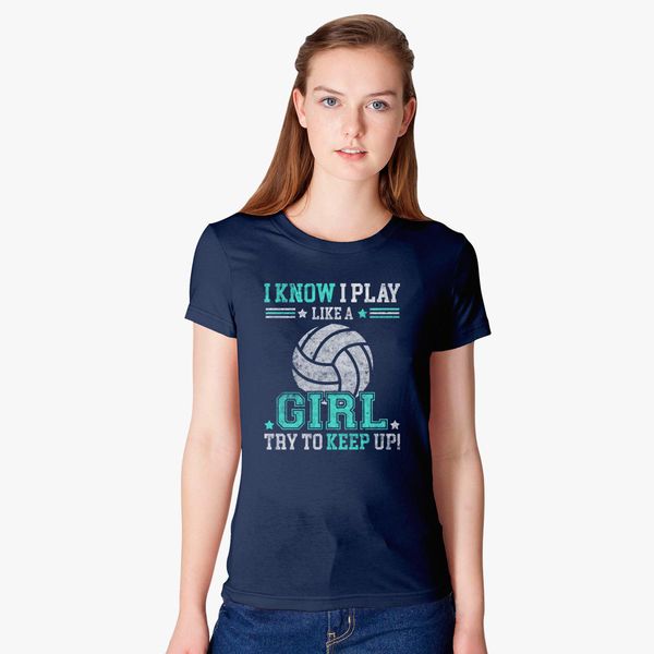 This Girl Loves to Play Volleyball Ladies Womens T-Shirt