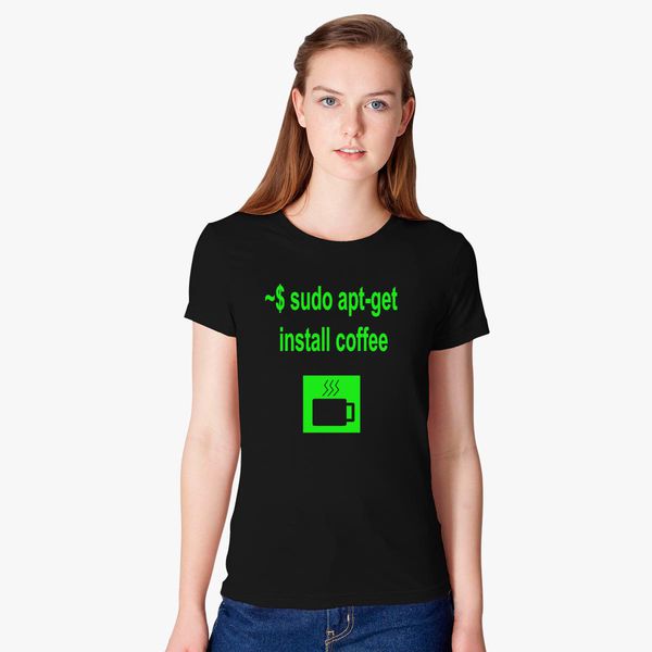 Linux sudo apt-get install coffee T-shirt | Kidozi.com
