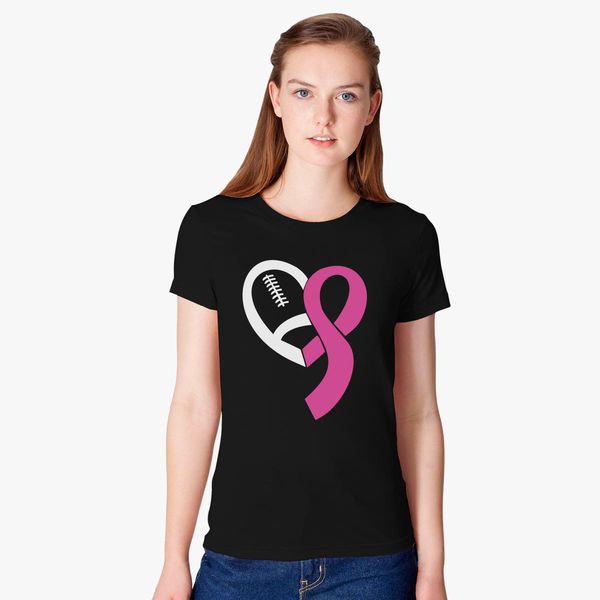 Football Breast Cancer Awareness Ribbon Women's T-shirt