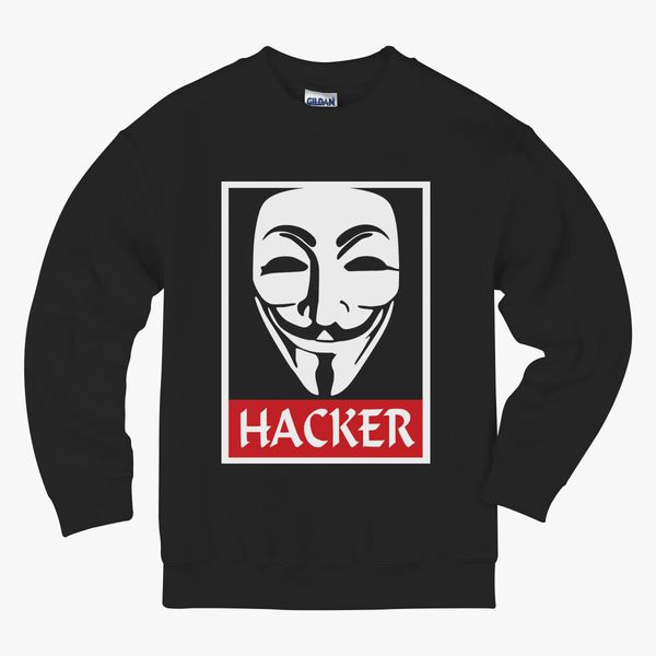 Cool Design Anonymous Hacker Kids Sweatshirt Kidozi Com - hacker t shirts roblox
