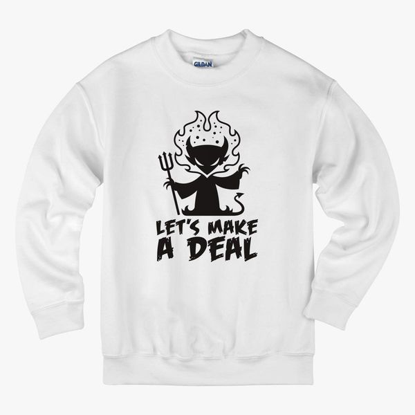 Let S Make A Deal With The Devil Kids Sweatshirt Kidozi Com - lmad roblox t shirt