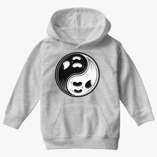 Ghost Yin Yang Black And White Kids Hoodie Kidozi Com - bw zombie face roblox